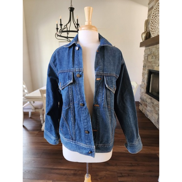 Vintage‎ Anzani Denim Jacket Blue Jean Trucker Coat Women's Classic Casual - Picture 4 of 10